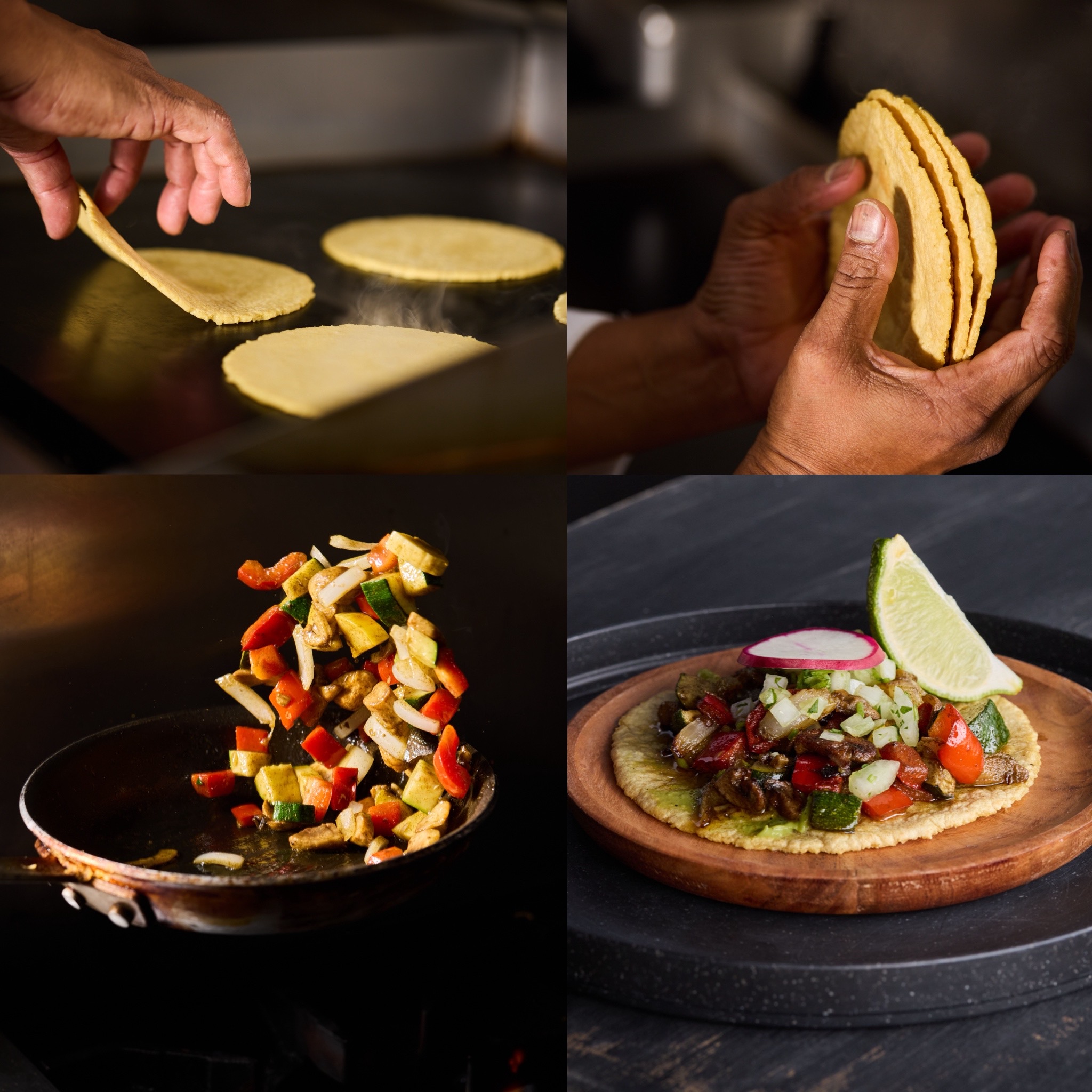Mexican food spread